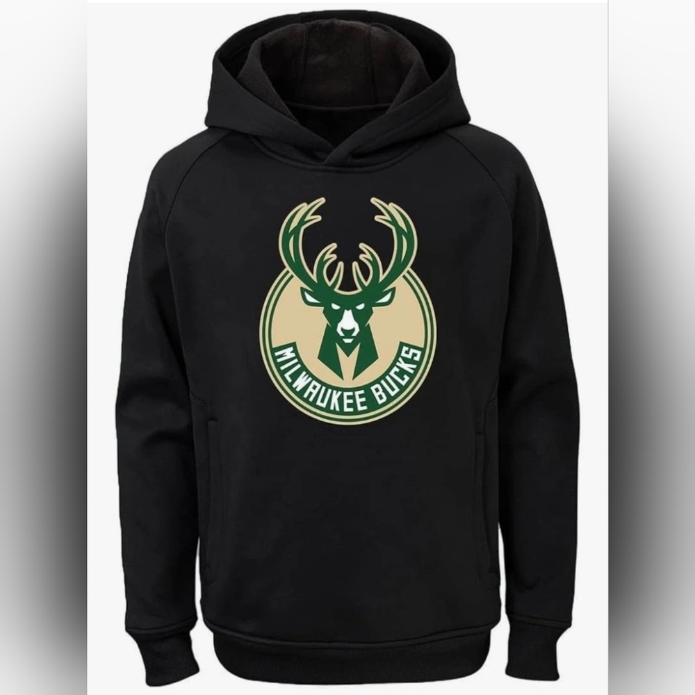 Black Milwaukee Bucks Hoodie NWT Size Youth Small (8)